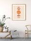 Orange Moon Phases wall art