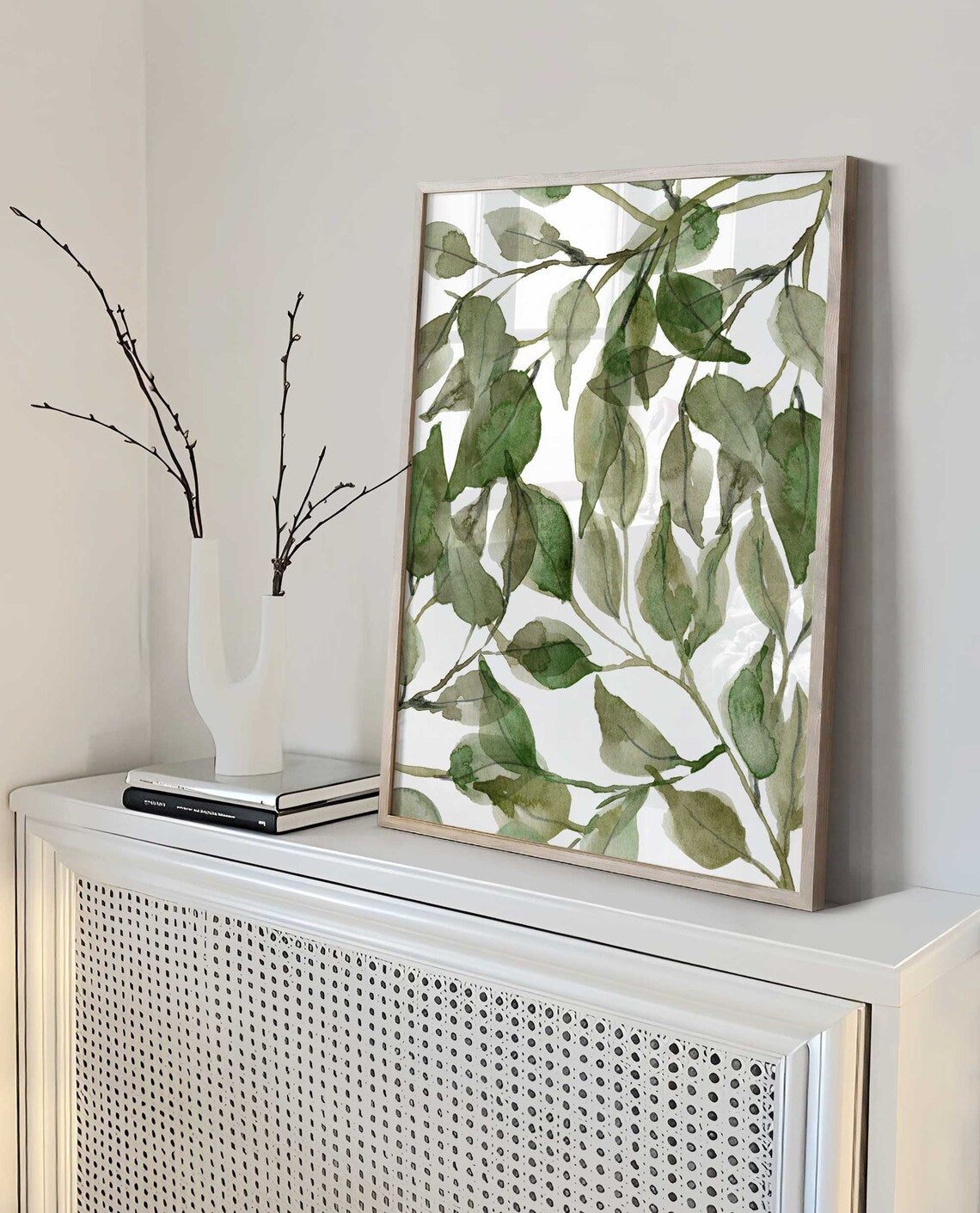 Décoration Murale Feuilles, Poster Eucalyptus, Déco Murale Verte, Impressions Salle de Bain, Déco Botanique, Décoration Murale Salon, Lot de 2 impressions Image secondaire du produit