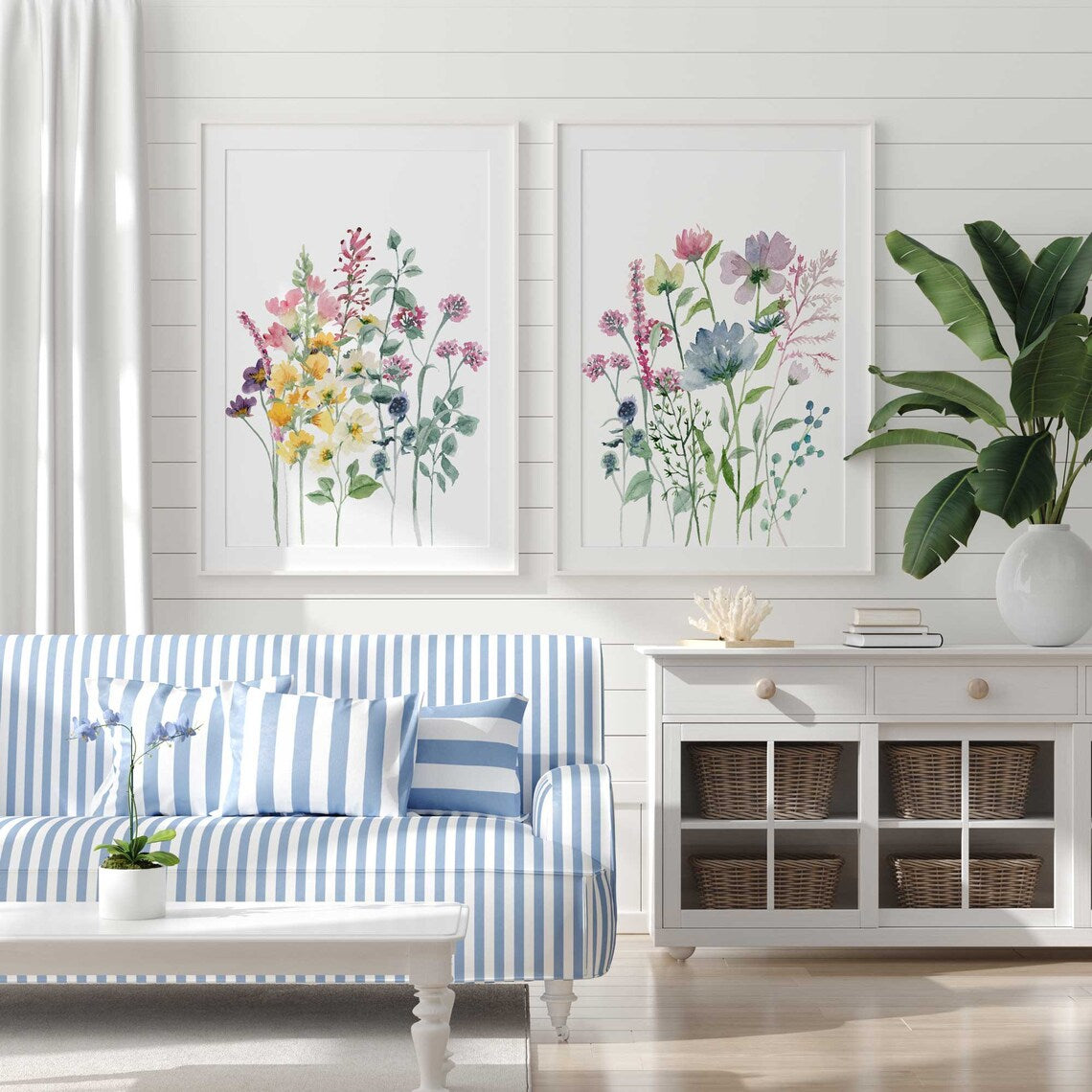 Lot de 2 impressions de fleurs sauvages, Décor mural fleurs sauvages, Art floral chambre à coucher, Décor mural fleurs salon, Fleurs pastel, Art mural botanique Image secondaire du produit