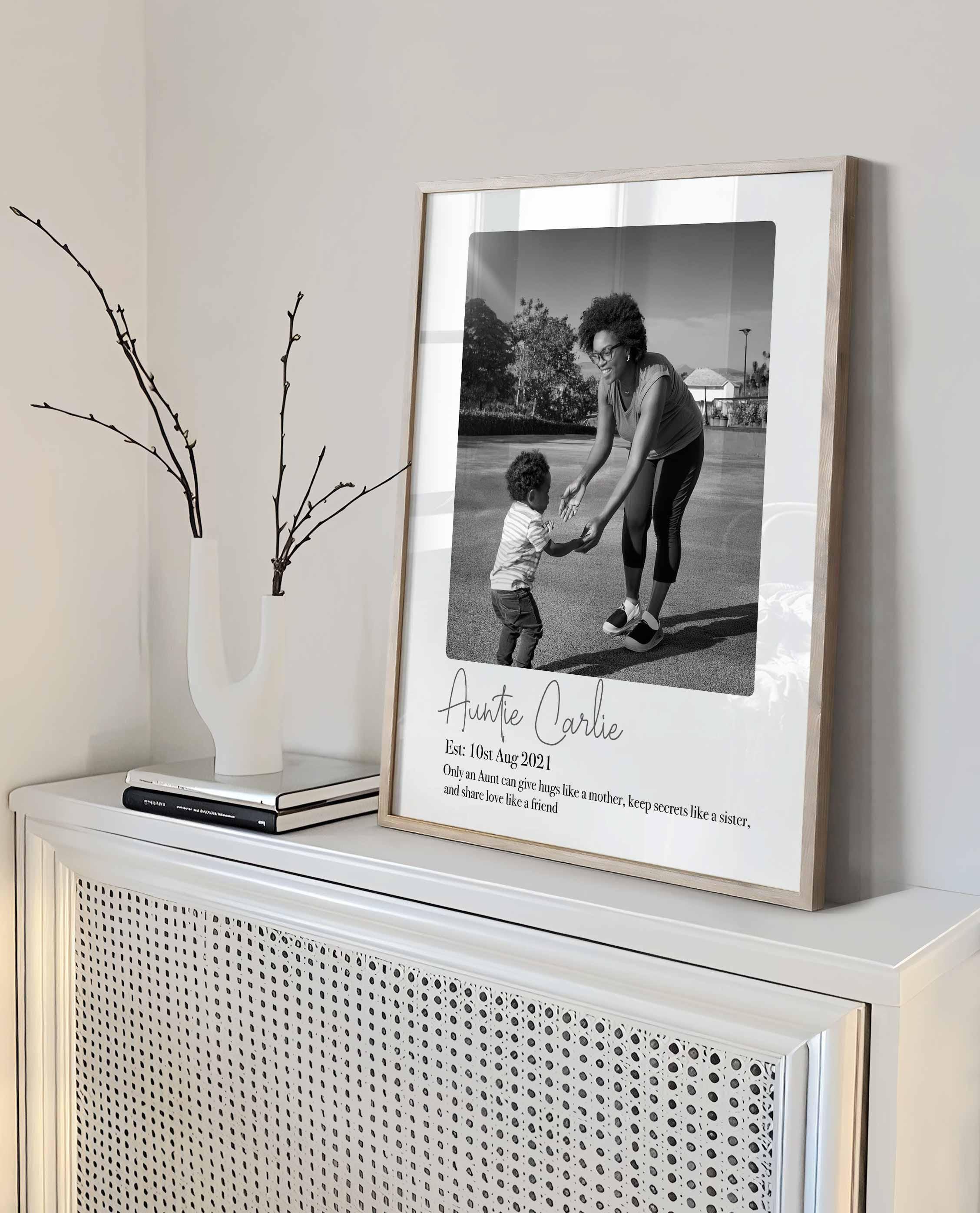 Regalo personalizado para tía - Impresión fotográfica de sobrina o sobrino Imagen secundaria del producto