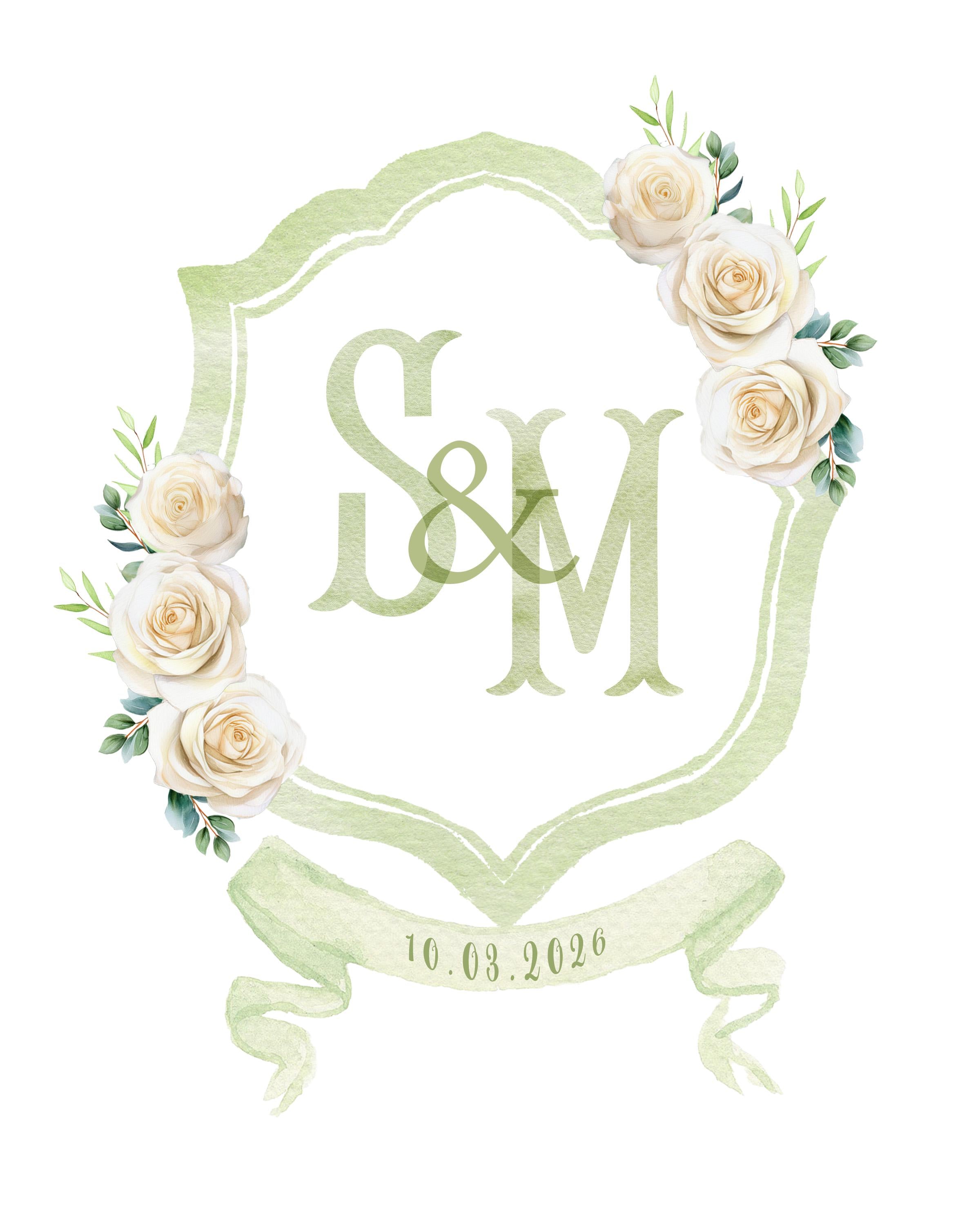 Escudo de boda personalizado y monograma de la pareja Imagen secundaria del producto