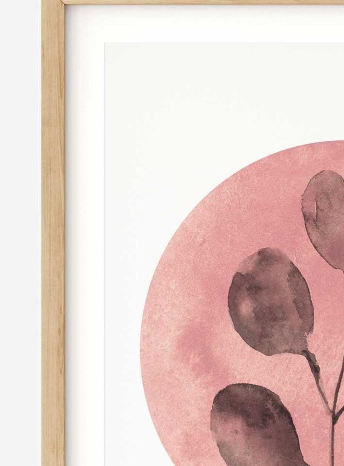 Impression murale rose poudré, lune rose Image secondaire du produit