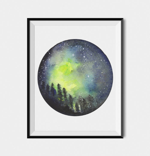 Art céleste, impression Aurores boréales, décoration murale Galaxie Image secondaire du produit