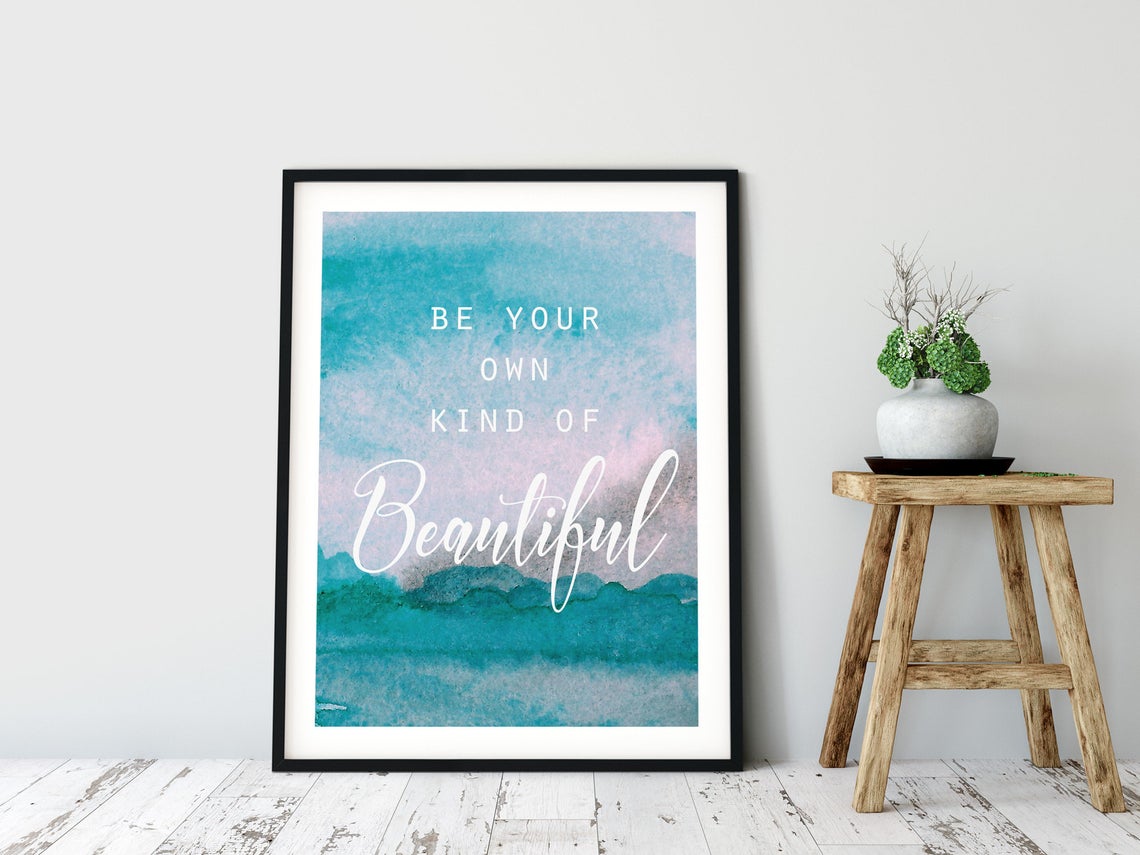 "SÉ TU PROPIA CLASE DE Hermosa" Impresión de Cita Positiva, Arte de Pared Inspirador Imagen secundaria del producto