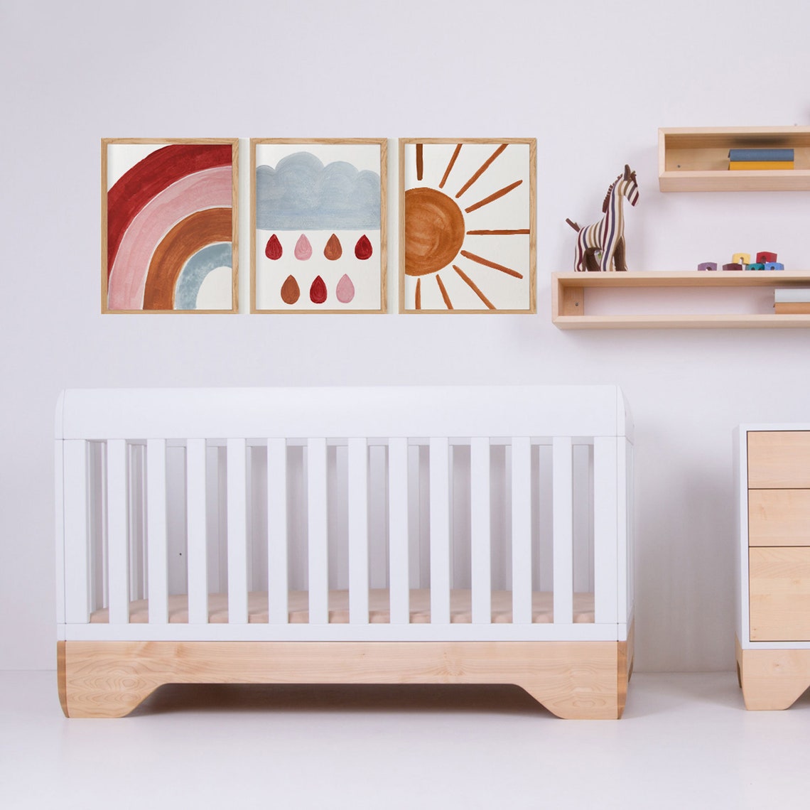 Impression nuage de crèche, décor mural de crèche soleil coloré Image secondaire du produit
