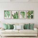 Set of 4 Botanical Leaf Print, Watercolor Tropical Leaf Wall Art, leaf poster, Monstera Leaf Print, Living Room Art, Plant Lovers Gift