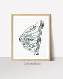 Breast Anatomy Print with Floral Accents - Perfect OBGYN Office Art, Doula Gift, and Midwife Gift for Breast Health Awareness
