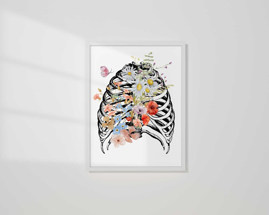 Impression d'art anatomique de la cage thoracique, Art mural moderne contemporain Image secondaire du produit