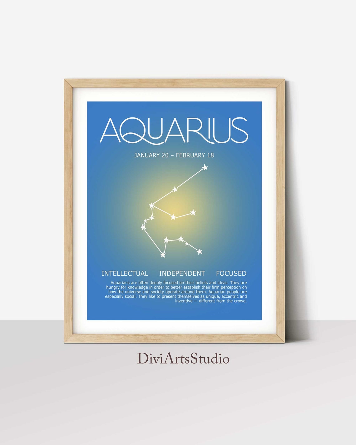 Verseau Signe Astrologique, Verseau Constellation, Art Zodiaque, Décoration Murale Spirituelle, Affiche Aura Dégradée Image secondaire du produit
