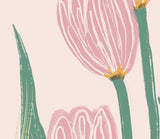 Mid Century Floral, Modern Flower Art Print, Tulips Wall Art, Large modern floral art, Tulip Illustration