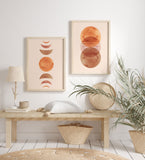 sun moon wall art set of 2 prints