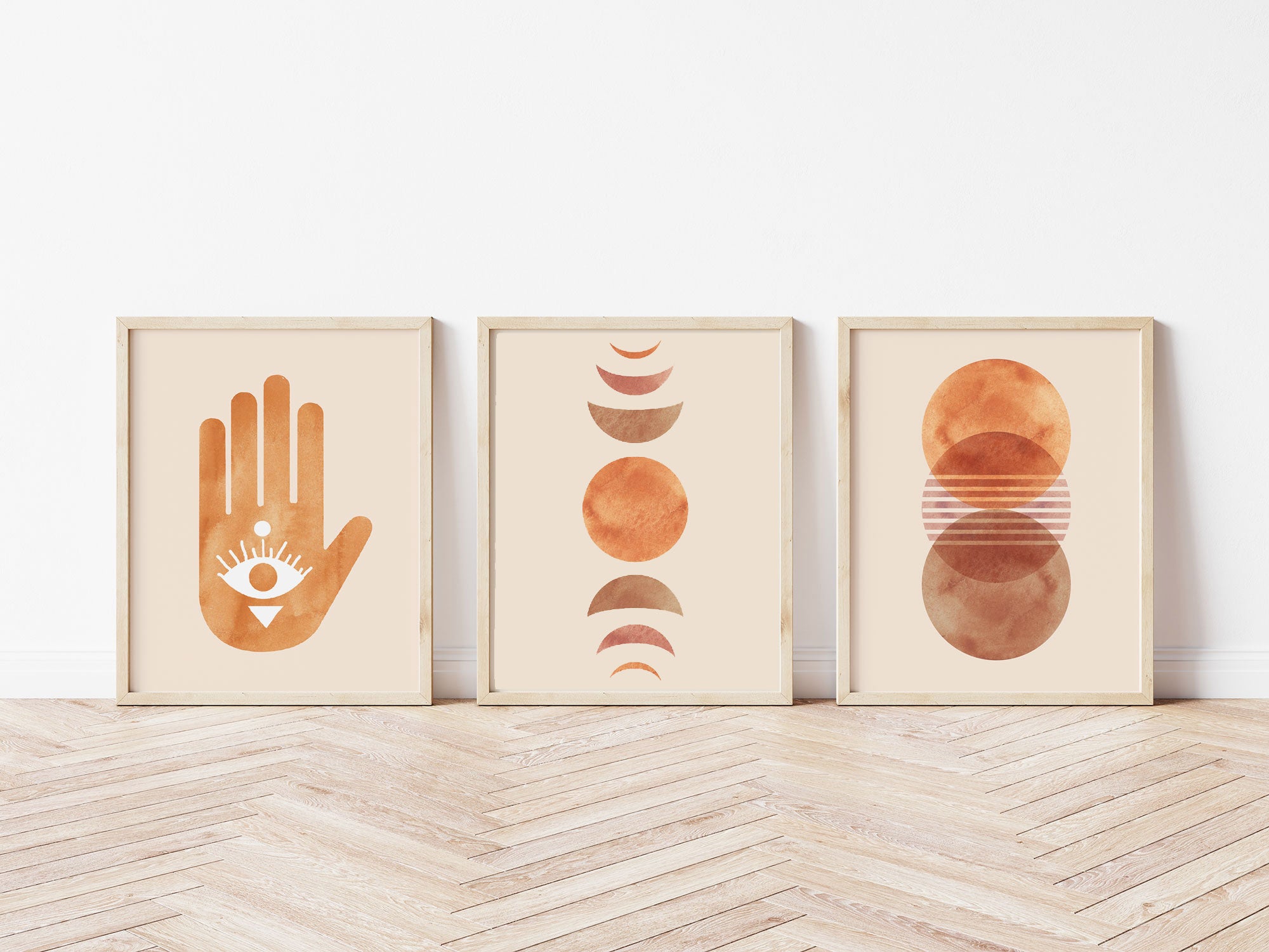 Lámina decorativa moderna de mediados de siglo, juego de 3 láminas minimalistas Imagen secundaria del producto